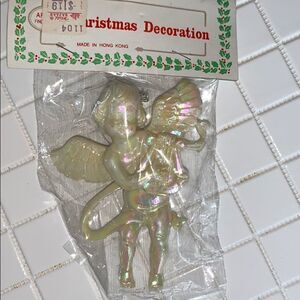 Vtg Ardco ivory pearl angel Christmas ornament‎